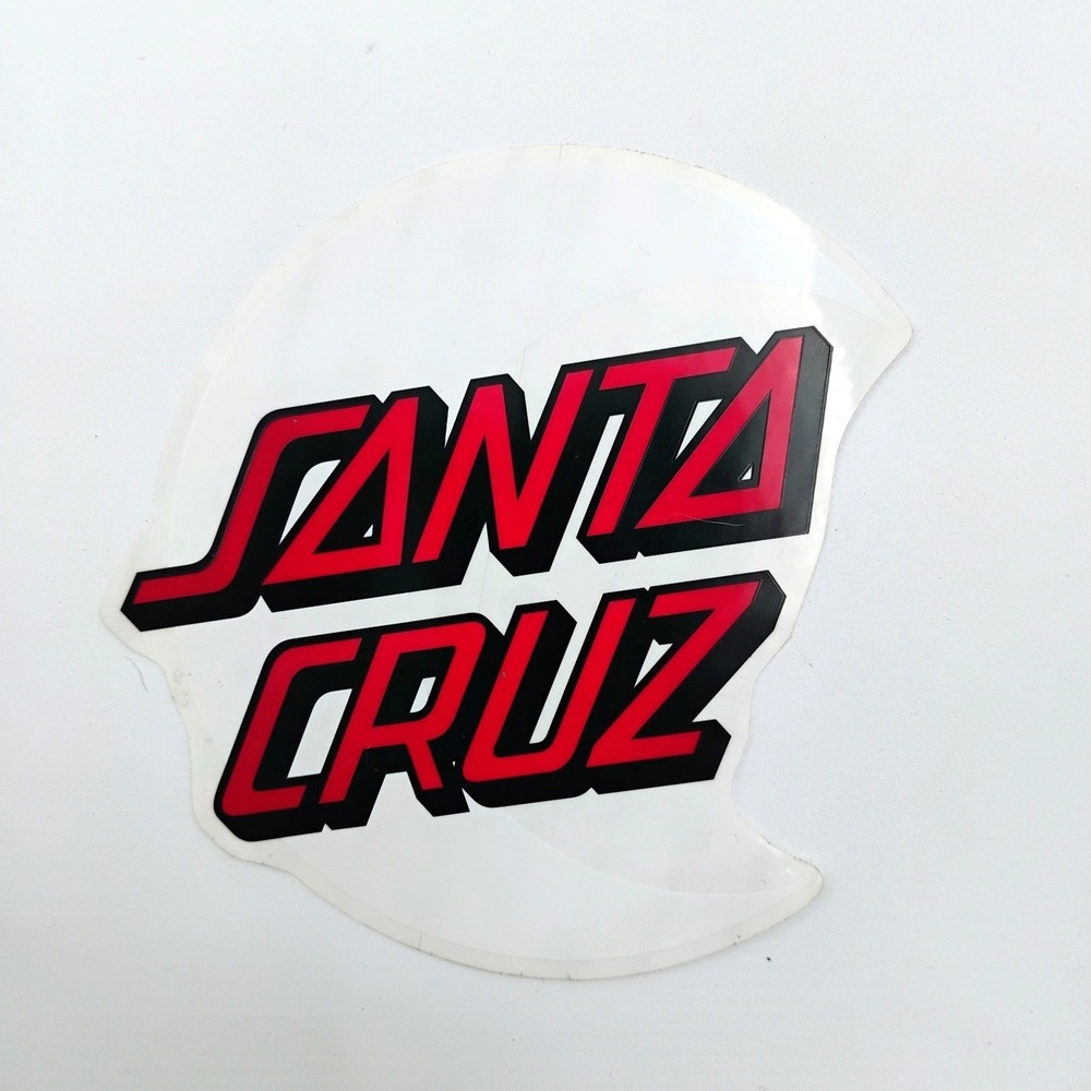 Santa Cruz Sticker Crescent Moon Red Black Classic Logo Decal 5" VTG 99's Skate